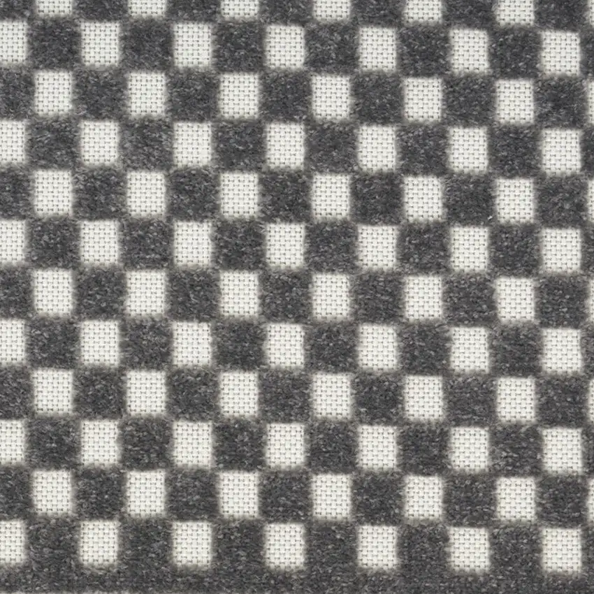 6' Gray Geometric Runner Rug Photo 7