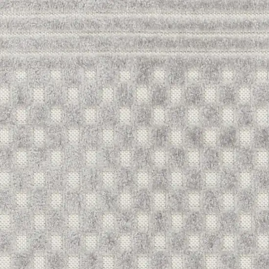 6' Gray Geometric Runner Rug Photo 3