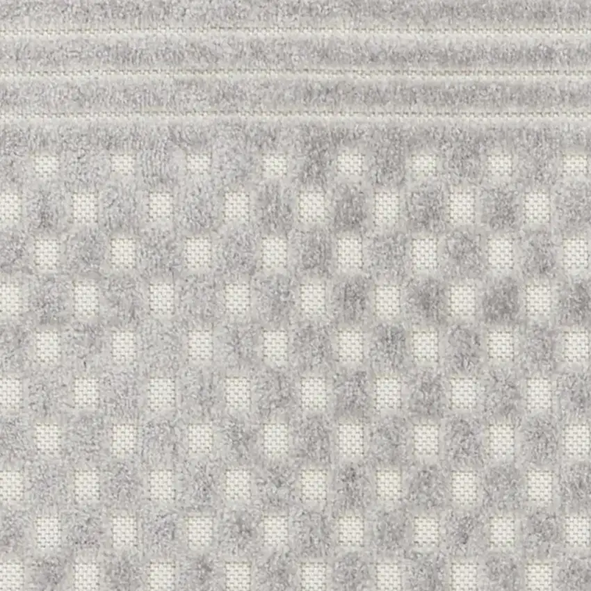 6' Gray Geometric Runner Rug Photo 3