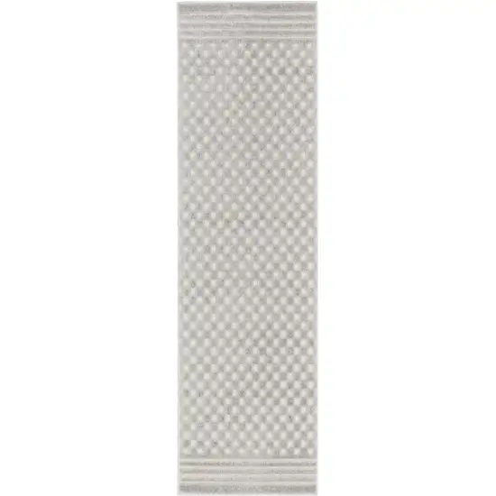 6' Gray Geometric Runner Rug Photo 2