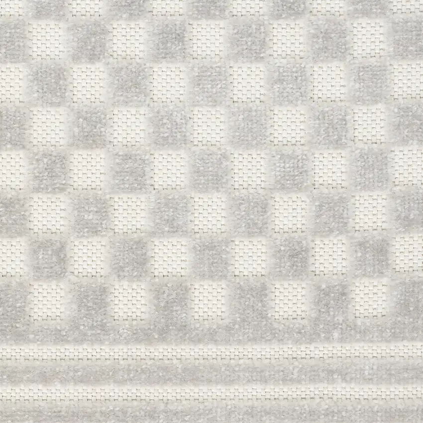 6' Gray Geometric Runner Rug Photo 9
