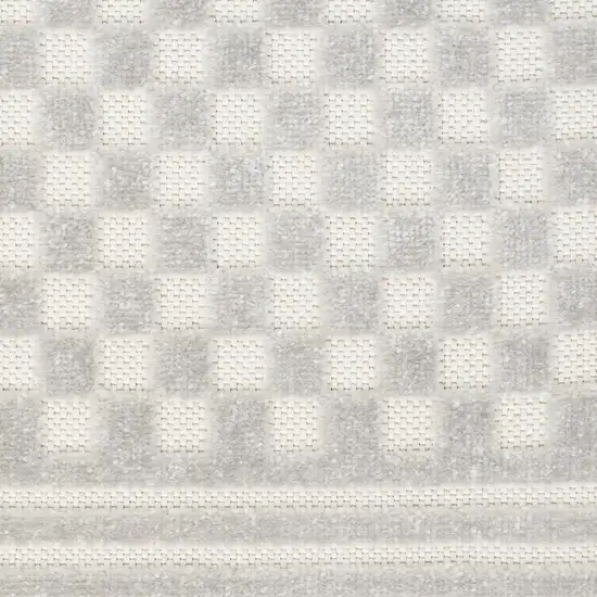 6' Gray Geometric Runner Rug Photo 9