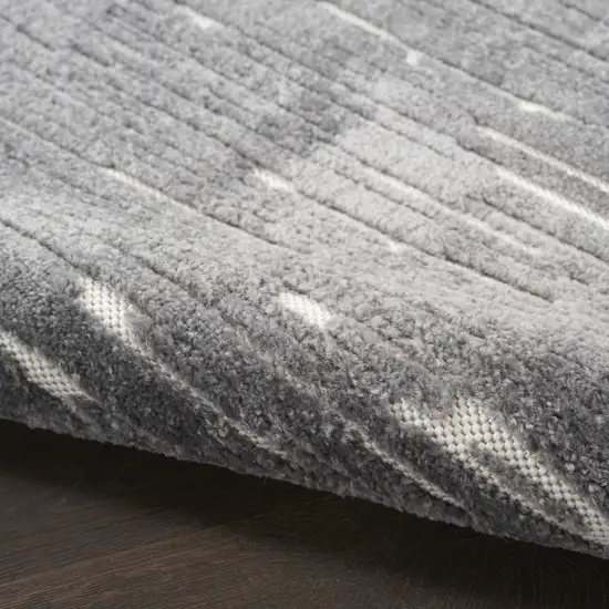 6' Gray Geometric Runner Rug Photo 9