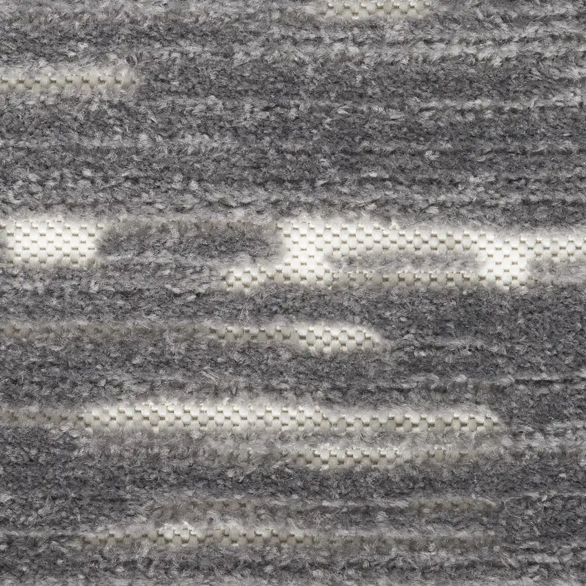 6' Gray Geometric Runner Rug Photo 3