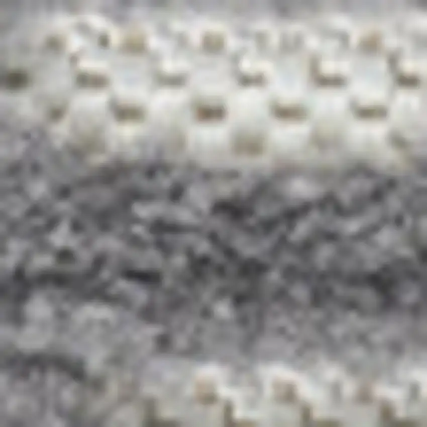 6' Gray Geometric Runner Rug Photo 6