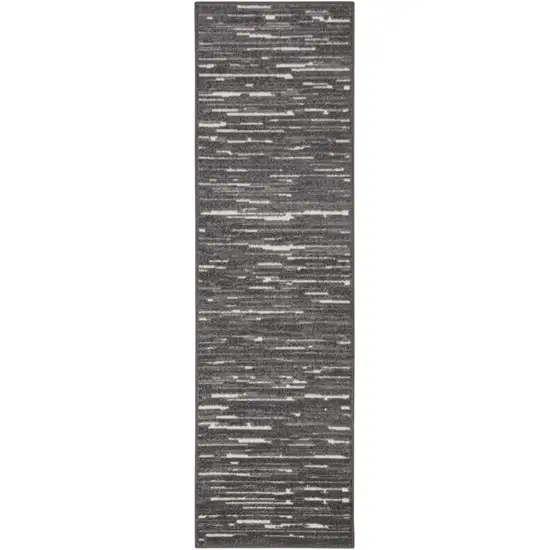 6' Gray Geometric Runner Rug Photo 5