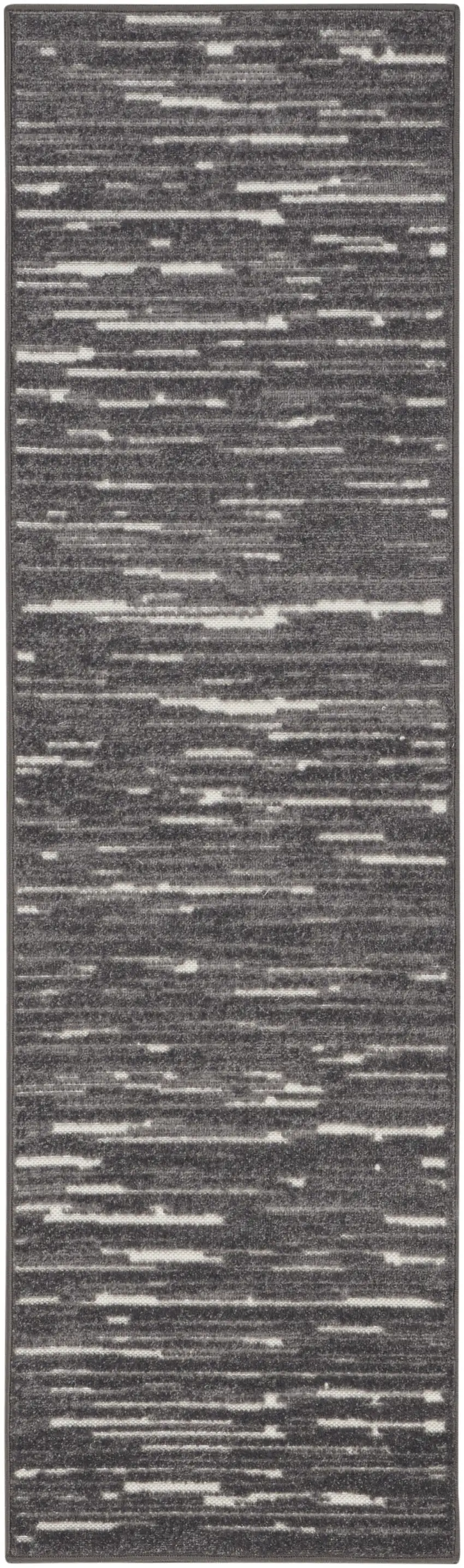 6' Gray Geometric Runner Rug Photo 5