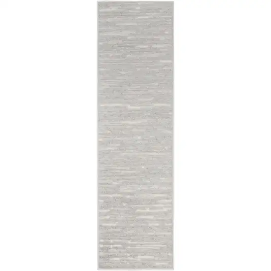 6' Gray Geometric Runner Rug Photo 2