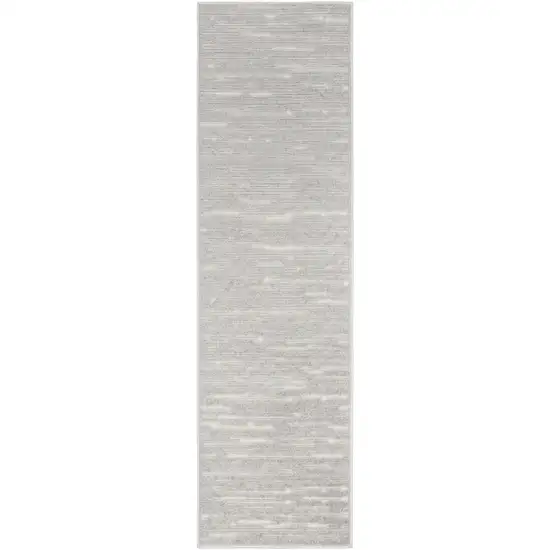 6' Gray Geometric Runner Rug Photo 3