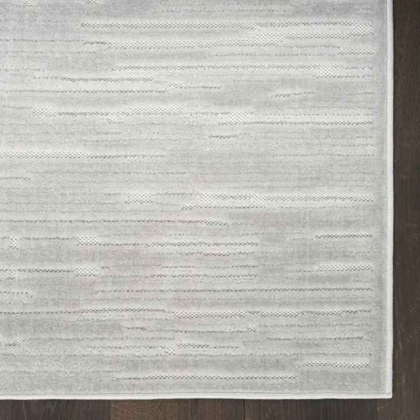 6' Gray Geometric Runner Rug Photo 7