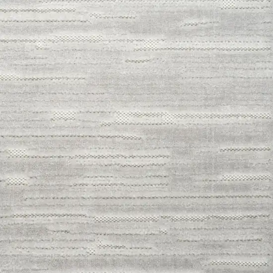 6' Gray Geometric Runner Rug Photo 5
