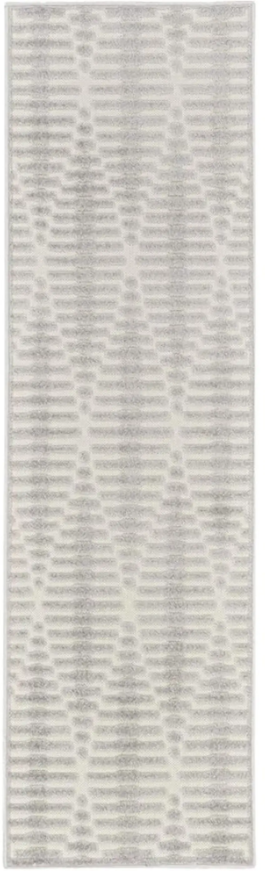 6' Gray Geometric Runner Rug Photo 1