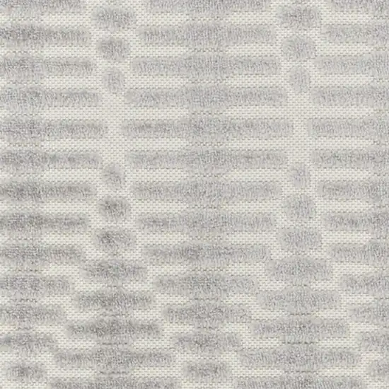 6' Gray Geometric Runner Rug Photo 3