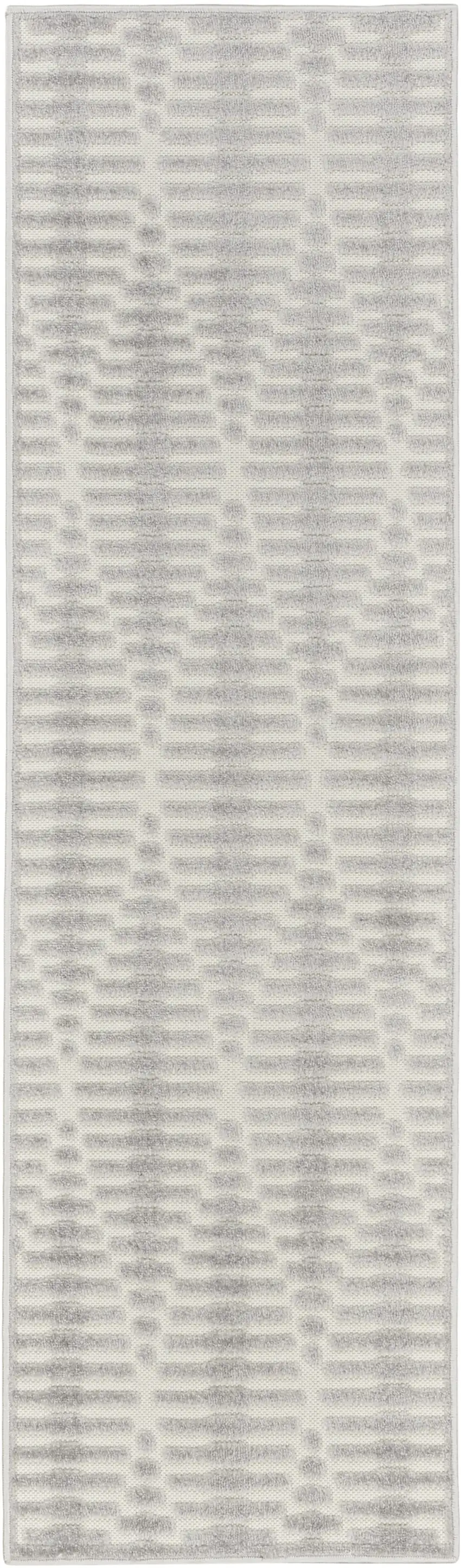 6' Gray Geometric Runner Rug Photo 1