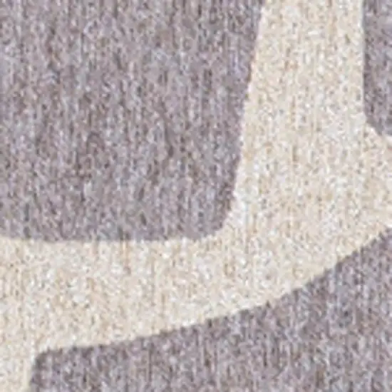 5' Gray Geometric Washable Round Rug Photo 3