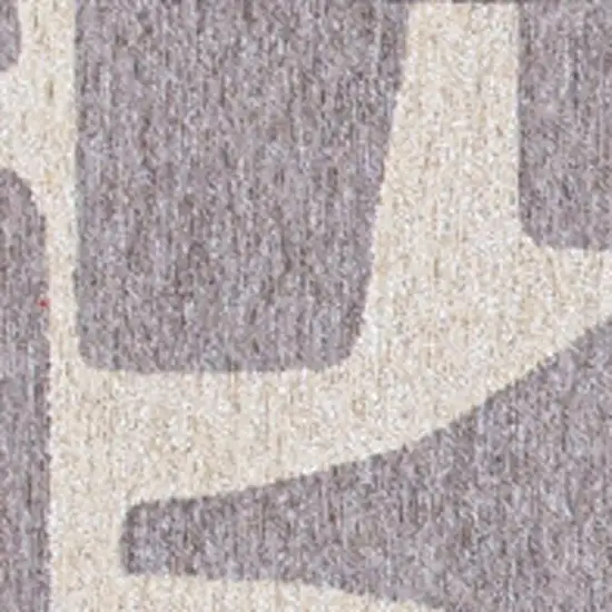 10' Gray Geometric Washable Runner Rug Photo 4