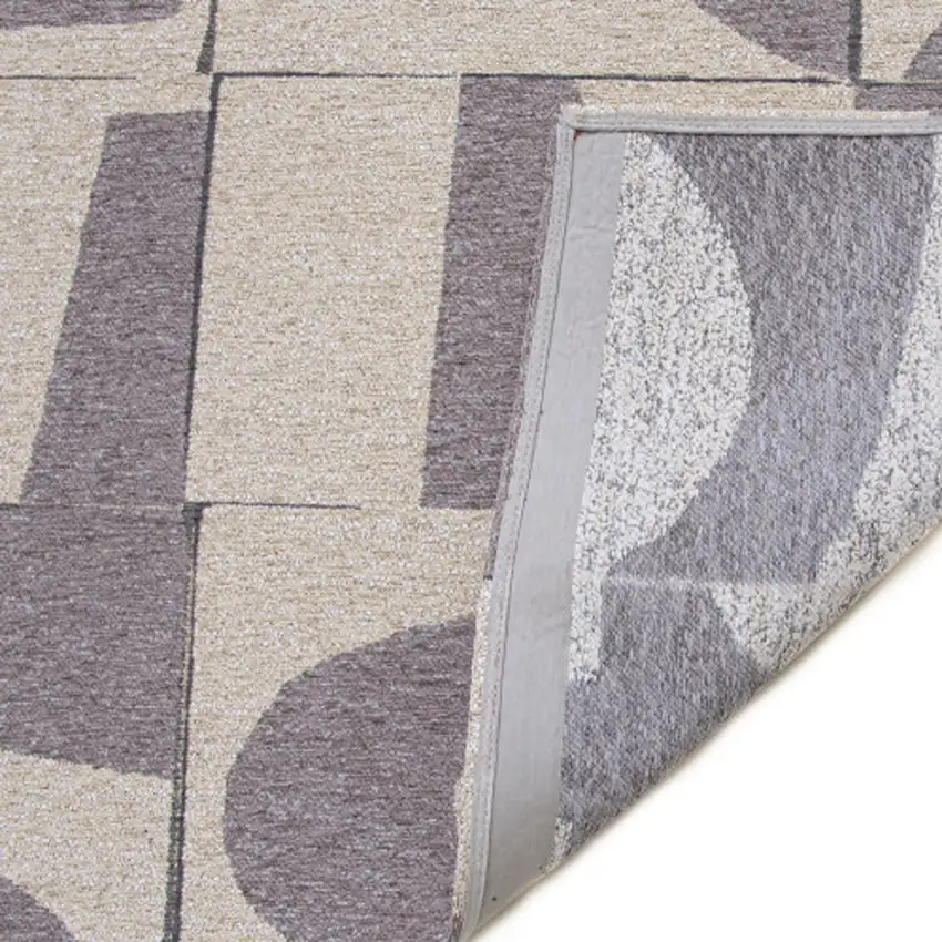 10' Gray Geometric Washable Runner Rug Photo 8