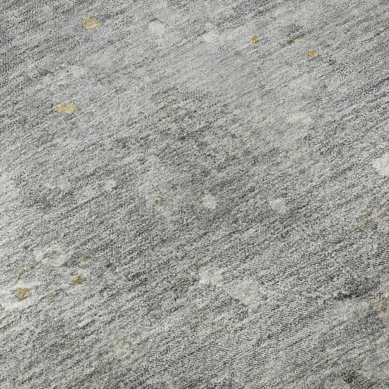 8' Gray Gold And Ivory Oriental Washable Area Rug With UV Protection Photo 9