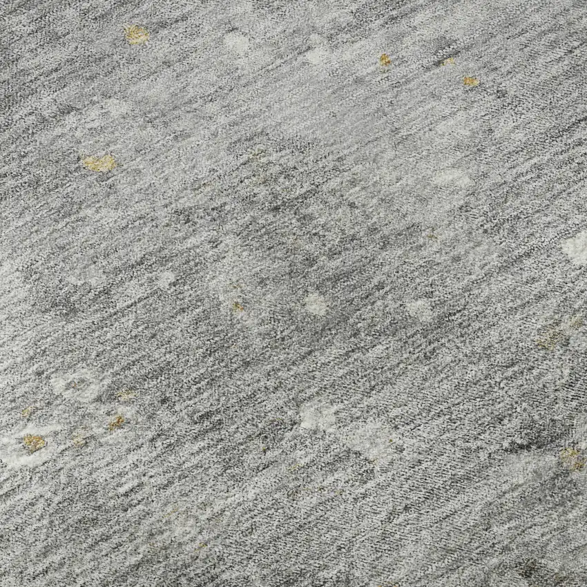 8' Gray Gold And Ivory Oriental Washable Area Rug With UV Protection Photo 9