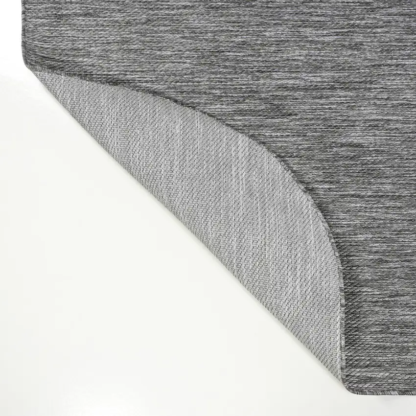 8' Gray Indoor Outdoor Runner Rug Photo 7