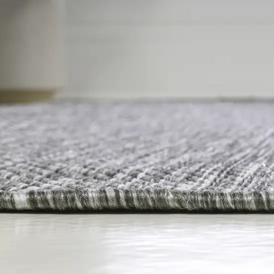 8' Gray Indoor Outdoor Runner Rug Photo 8