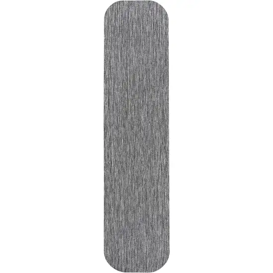 8' Gray Indoor Outdoor Runner Rug Photo 1