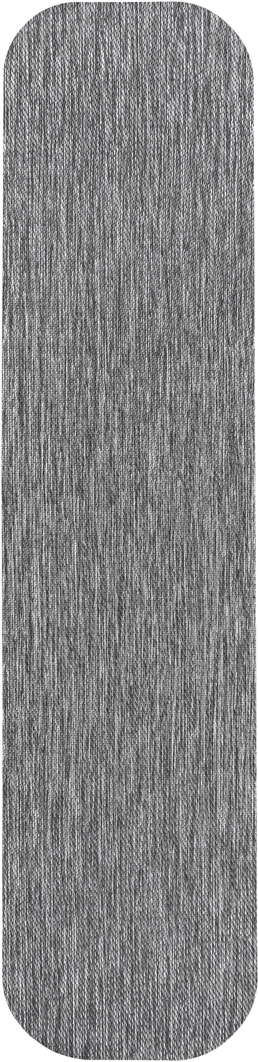 8' Gray Indoor Outdoor Runner Rug Photo 1
