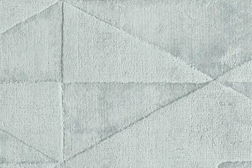 8' Gray Ivory And Silver Geometric Hand Woven Runner Rug Photo 6