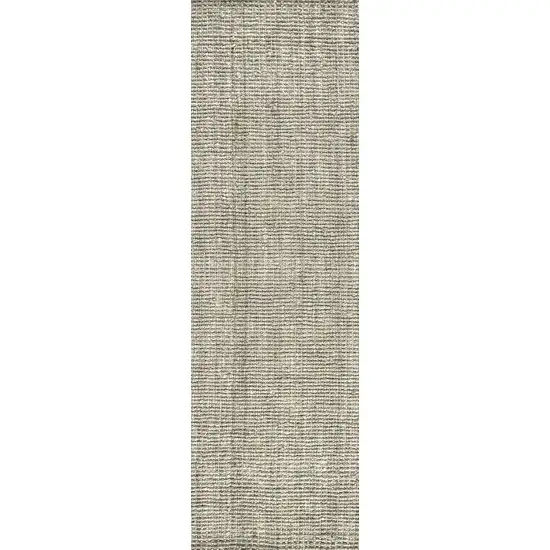 10' Gray Jute Handmade Runner Rug Photo 1
