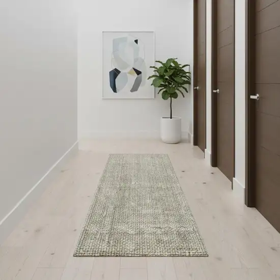 14' Gray Jute Handmade Runner Rug Photo 2