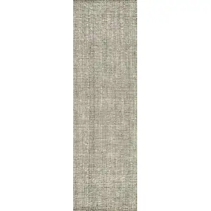 Photo of 14' Gray Jute Handmade Runner Rug