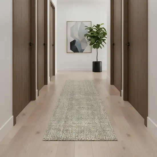 18' Gray Jute Handmade Runner Rug Photo 2