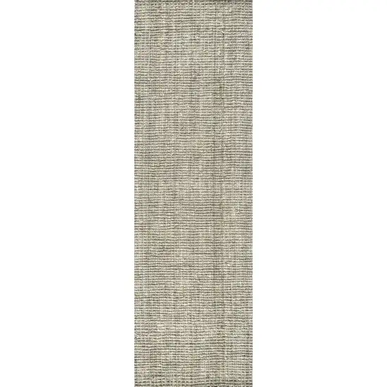 20' Gray Jute Handmade Runner Rug Photo 3