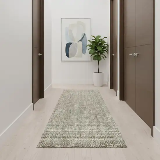 20' Gray Jute Handmade Runner Rug Photo 2