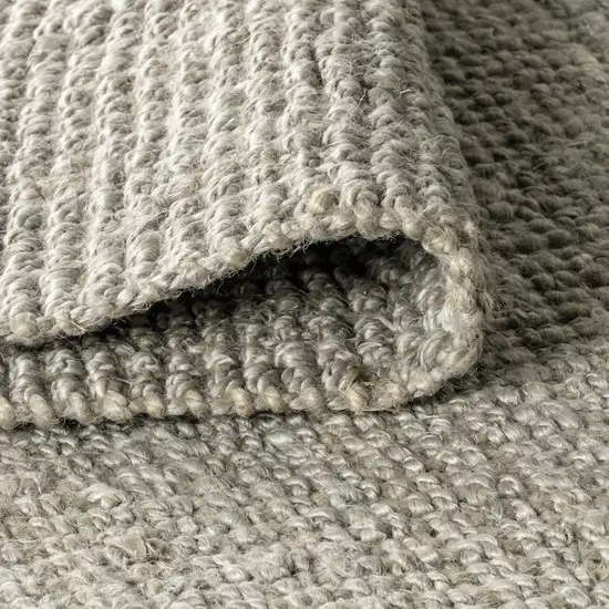8' Gray Jute Handmade Square Rug Photo 8