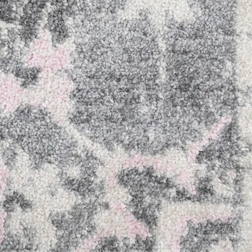 8' Gray And Dark Gray Medallion Runner Rug Photo 9