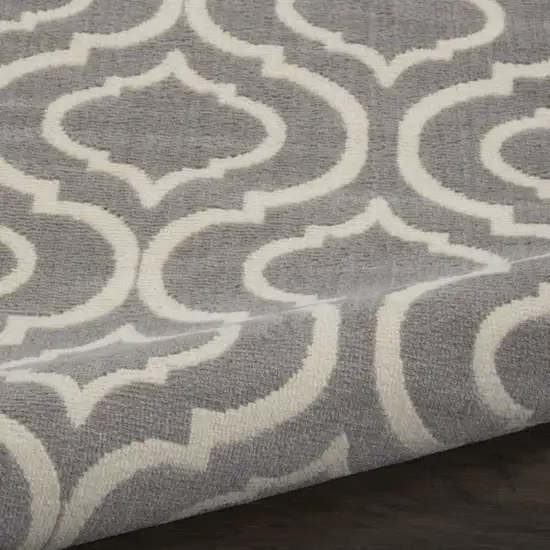 7' Gray Moroccan Power Loom Runner Rug Photo 8