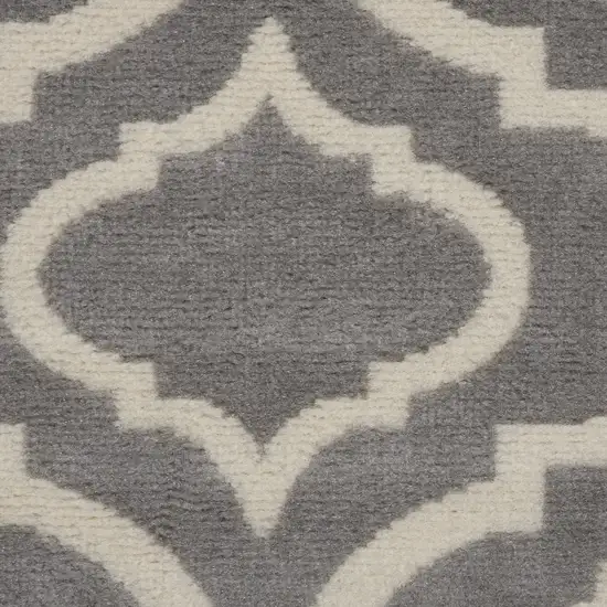 7' Gray Moroccan Power Loom Runner Rug Photo 1