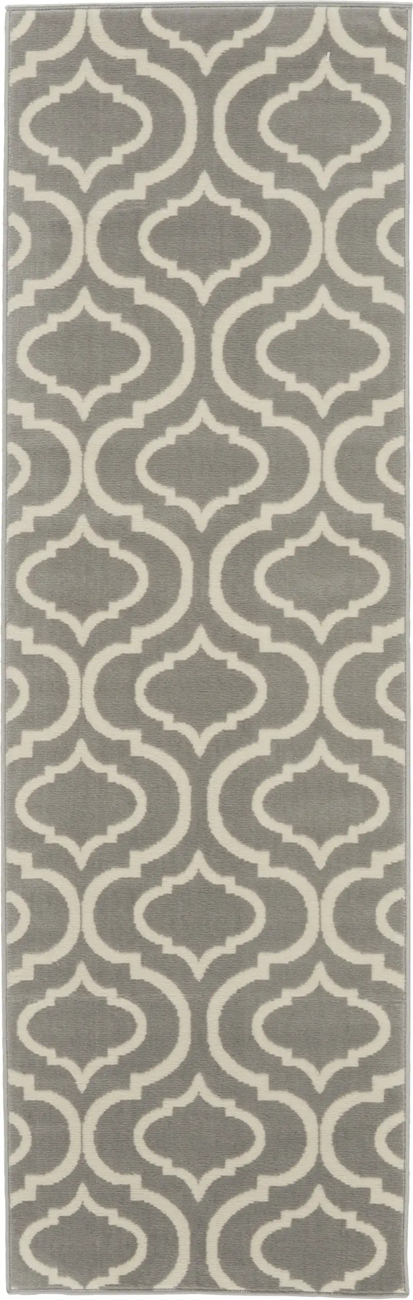 7' Gray Moroccan Power Loom Runner Rug Photo 1
