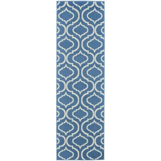 7' Gray Moroccan Power Loom Runner Rug Photo 2