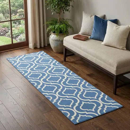 7' Gray Moroccan Power Loom Runner Rug Photo 1