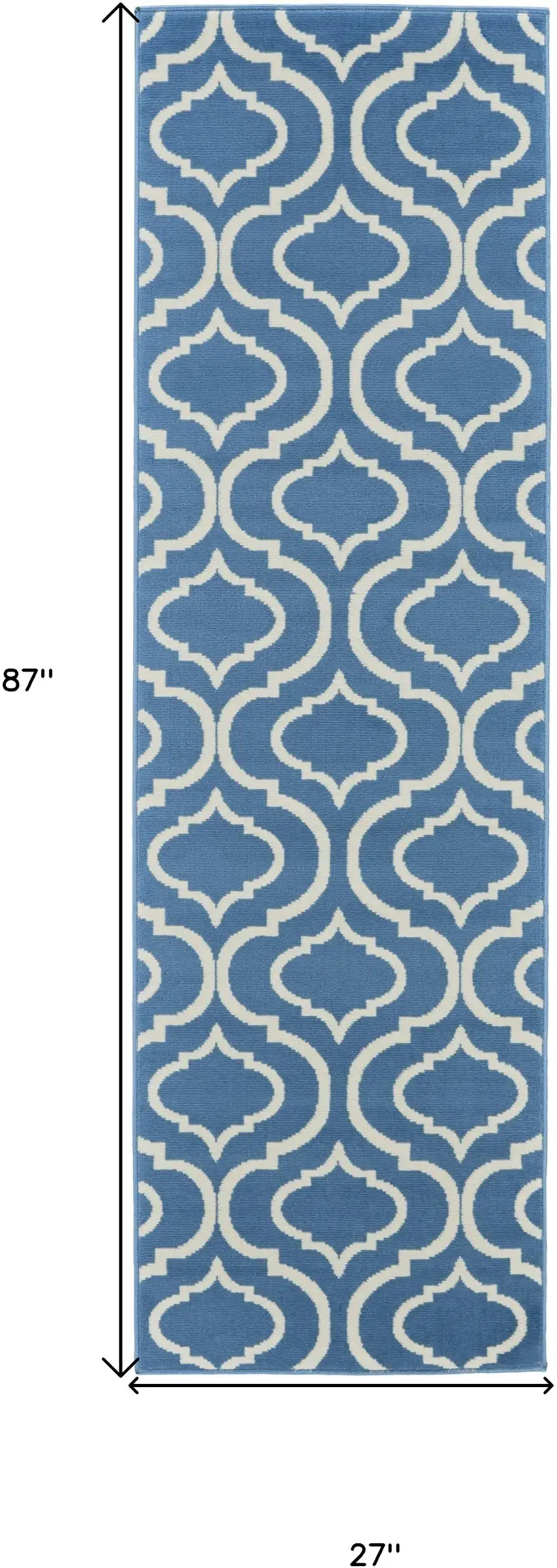 7' Gray Moroccan Power Loom Runner Rug Photo 5