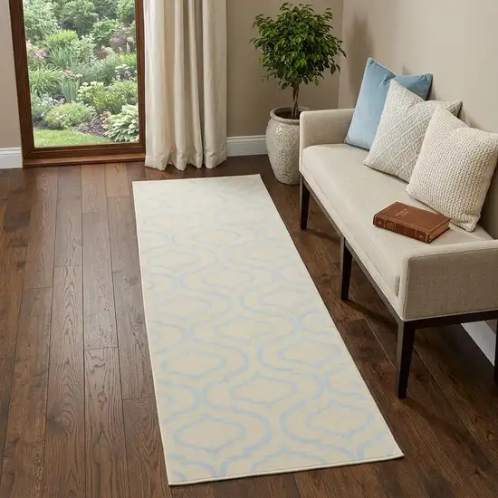 7' Gray Moroccan Power Loom Runner Rug Photo 1