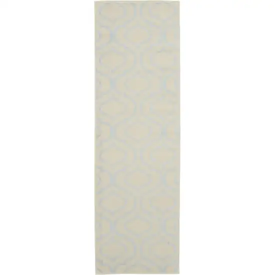 7' Gray Moroccan Power Loom Runner Rug Photo 2