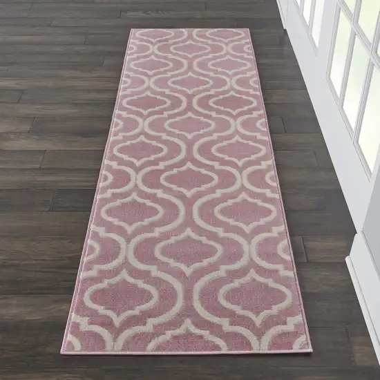 7' Gray Moroccan Power Loom Runner Rug Photo 9