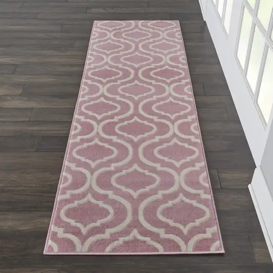 7' Gray Moroccan Power Loom Runner Rug Photo 5