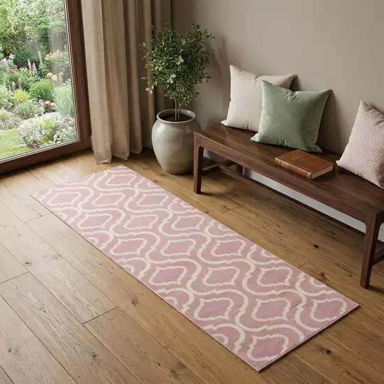 7' Gray Moroccan Power Loom Runner Rug Photo 1