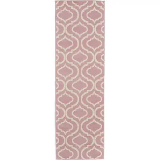 7' Gray Moroccan Power Loom Runner Rug Photo 1