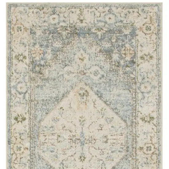 6' Gray Oriental Distressed Runner Rug Photo 4