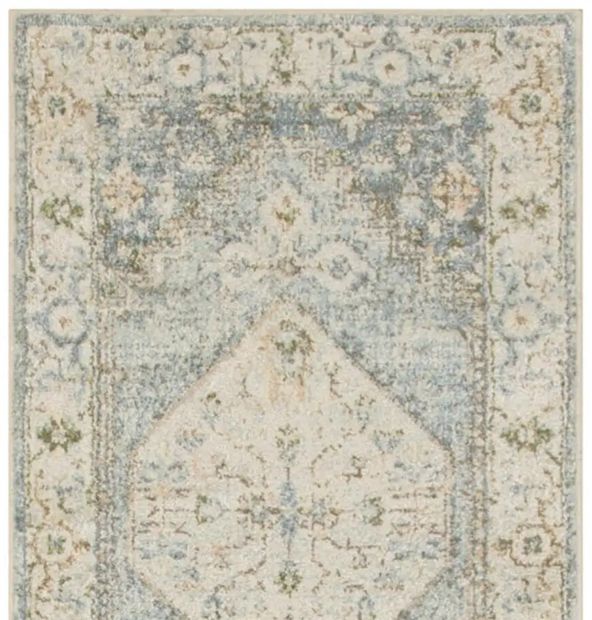 6' Gray Oriental Distressed Runner Rug Photo 4